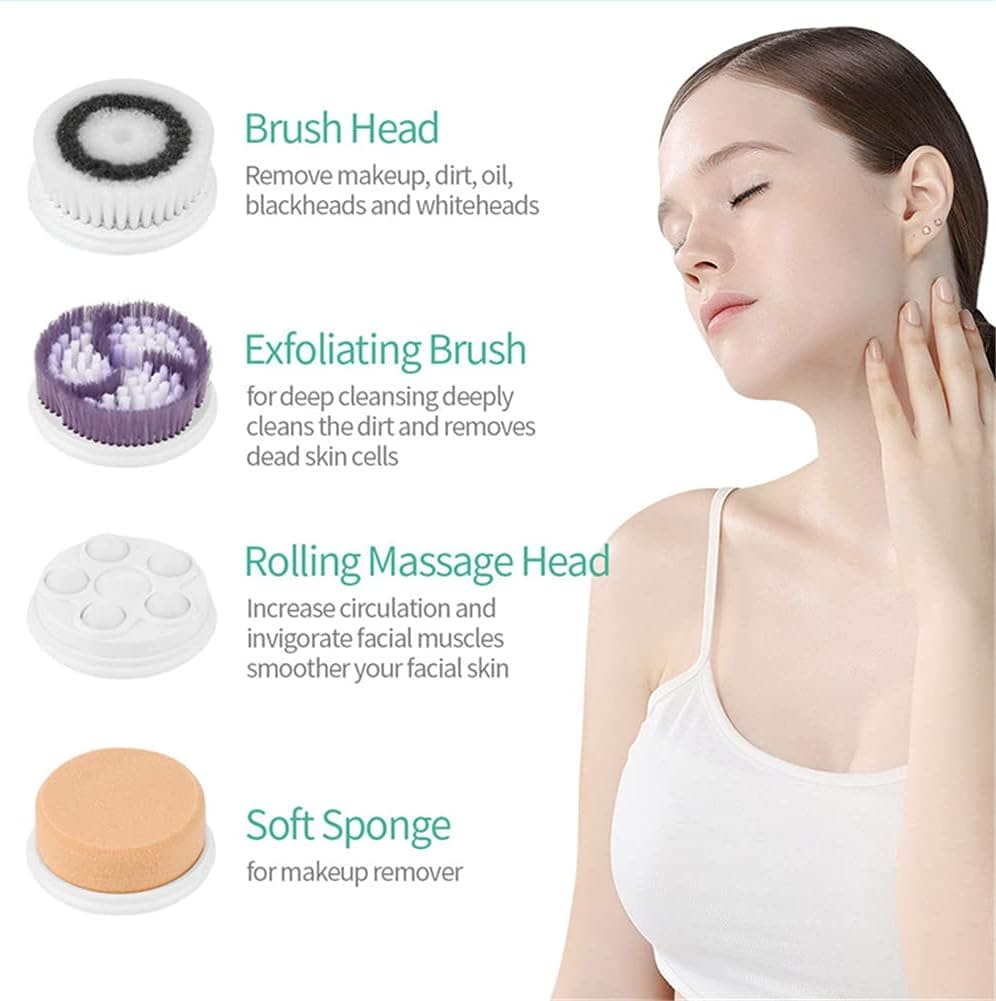 4 in 1 Electric Facial Cleanser, 360 Skin Pore Cleaner Face Massager, Ultrasonic USB Rechargeable Electric Facial Cleansing Device, Beauty Instrument Face Massager, Skin Care Massage Wash Brush, Multifunctional Electric Face Washing Instrument 4 in 1 Electric Facial Cleanser, 360 Skin Pore Cleaner Face Massager, Ultrasonic USB Rechargeable Electric Facial Cleansing Device, Beauty Instrument Face Massager, Skin Care Massage Wash Brush, Multifunctional Electric Face Washing Instrument
